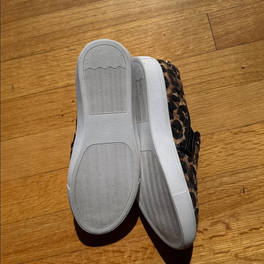 Steve Madden Leopard Print Slip-On Sneakers - Tan/Black - Picture 2 of 3